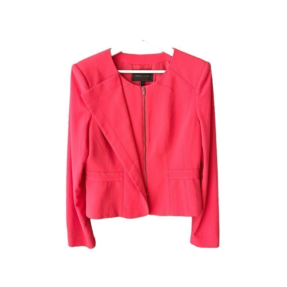 BCBGMAXAZRIA EUC front zip jacket in Poppy Size L